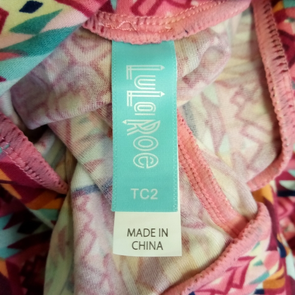 Lularoe Pink Aztec Leggings TC2 - Picture 5 of 8